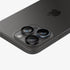 AGL07163 - iPhone 15 Pro / 15 Pro Max Optik Pro Lens Protector in natural titanium showing the device